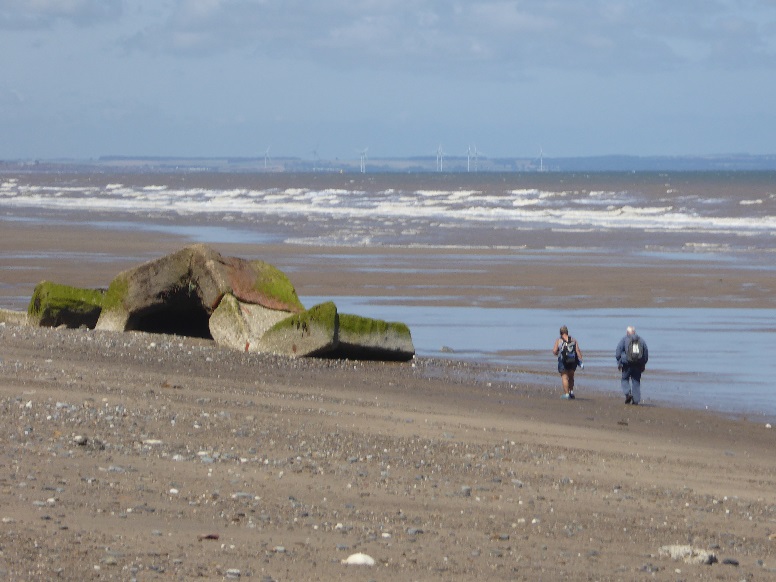  military observation shelter on beach at Cowden: 12 July 2017 