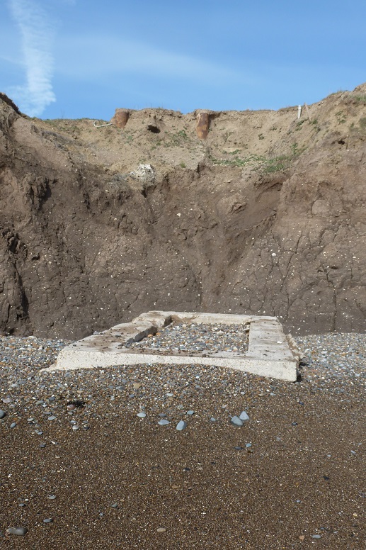  concrete base on beach at Atwick: 26 May 2013 